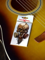 Стикер - Череп в респераторе коричневый