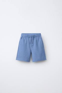 ZARA ШОРТЫ-БЕРМУДЫ В СТИЛЕ РУСТИК, СИНИЙ