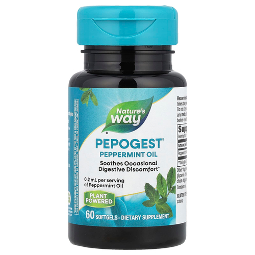 Nature's Way, Pepogest®, масло перечной мяты, 0,2 мл, 60 капсул