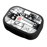 Ланч-бокс пластиковый с декором 18*13*5см 0,98л (черный)