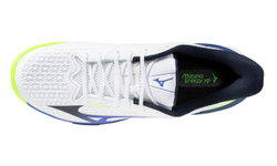 Мужские теннисные кроссовки Mizuno Wave Exceed Tour 7 CC - white/dazzling blue/light yellow