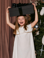 Велюровое платье Mjölk Экрю, с бантом