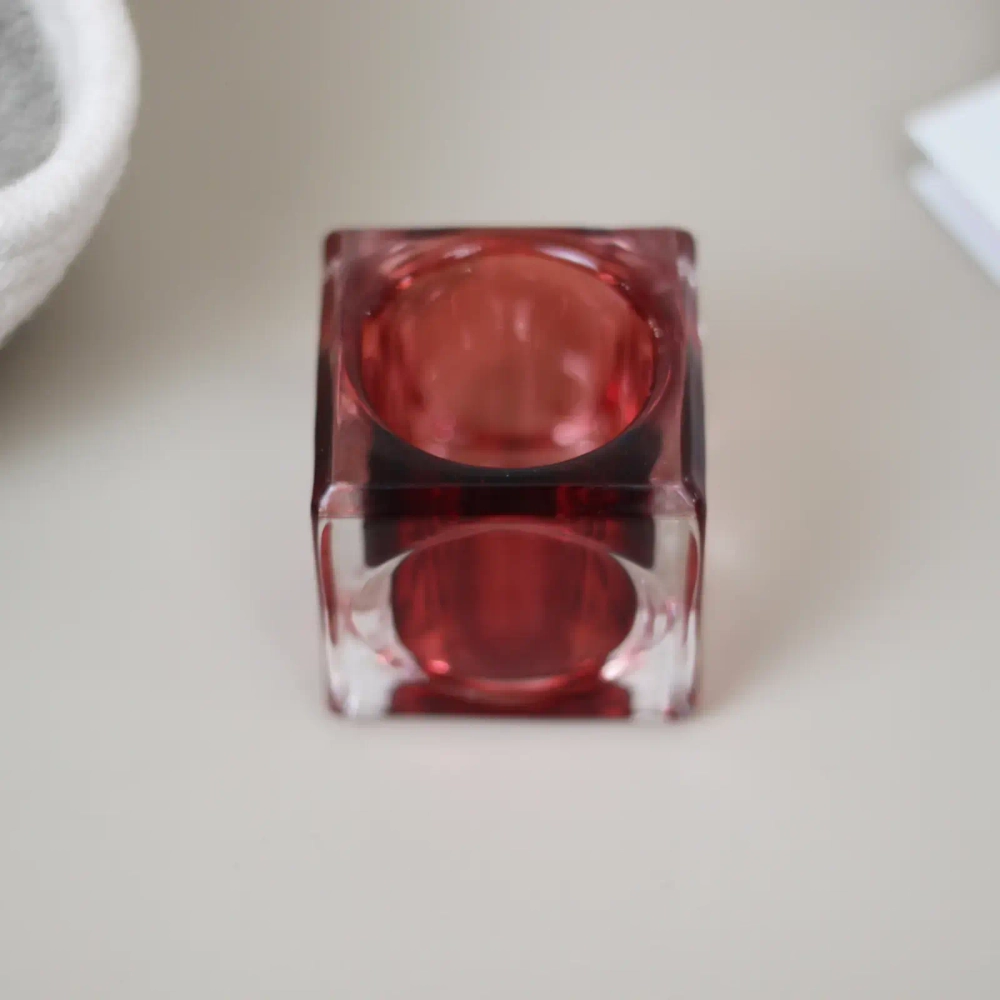 Подсвечник «ICE» 5*5 см, Розовый темный