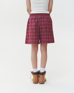 Plaid Boxer Shorts Wine