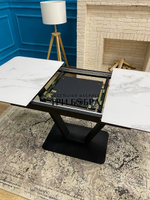 Кухонный раздвижной стол "Леон" итальянский мрамор