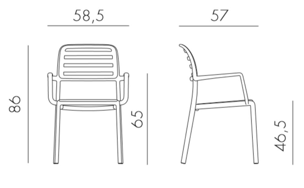 Кресло пластиковое Nardi Costa, тортора