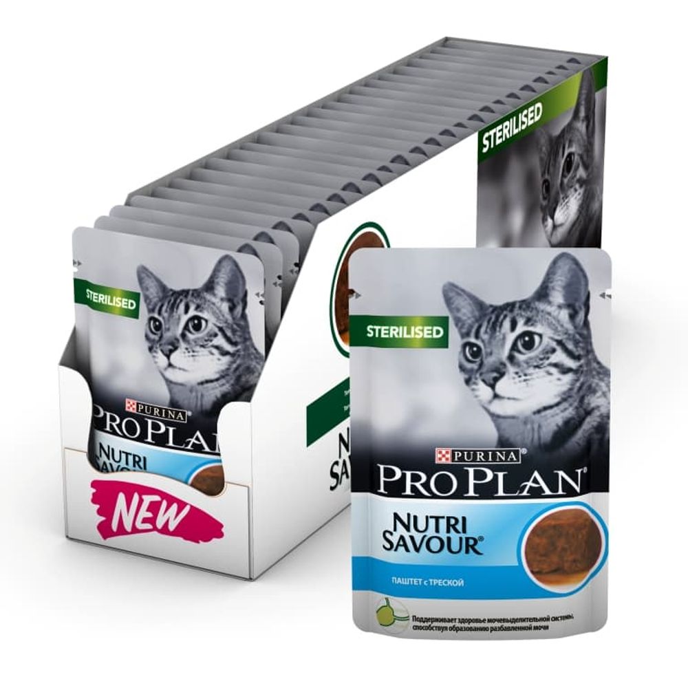 Pro Plan 75г. пауч для стерилизованных кошек, паштет с Океанической рыбой Pro Plan 75г. пауч для стерилизованных кошек, паштет с Океанической рыбой