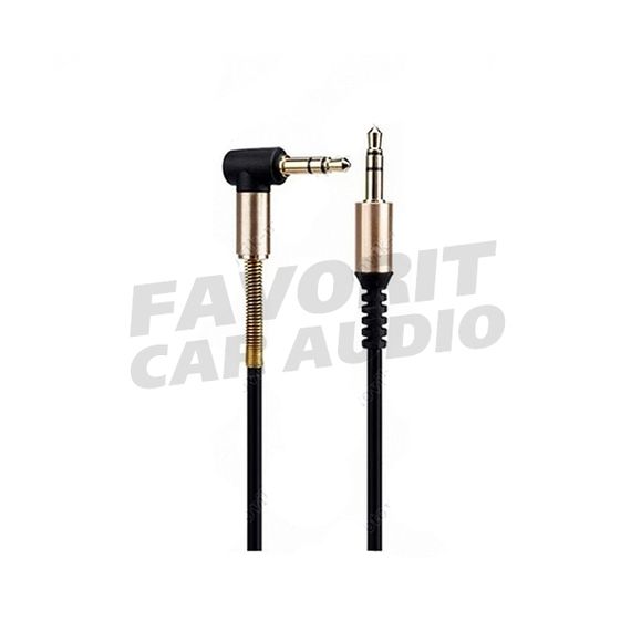 Кабель AUX, Jack 3,5mm(m) - Jack 3,5mm(m) FINITY, 1.8м, круглый, силикон, пружинка, цвет: чёрный
