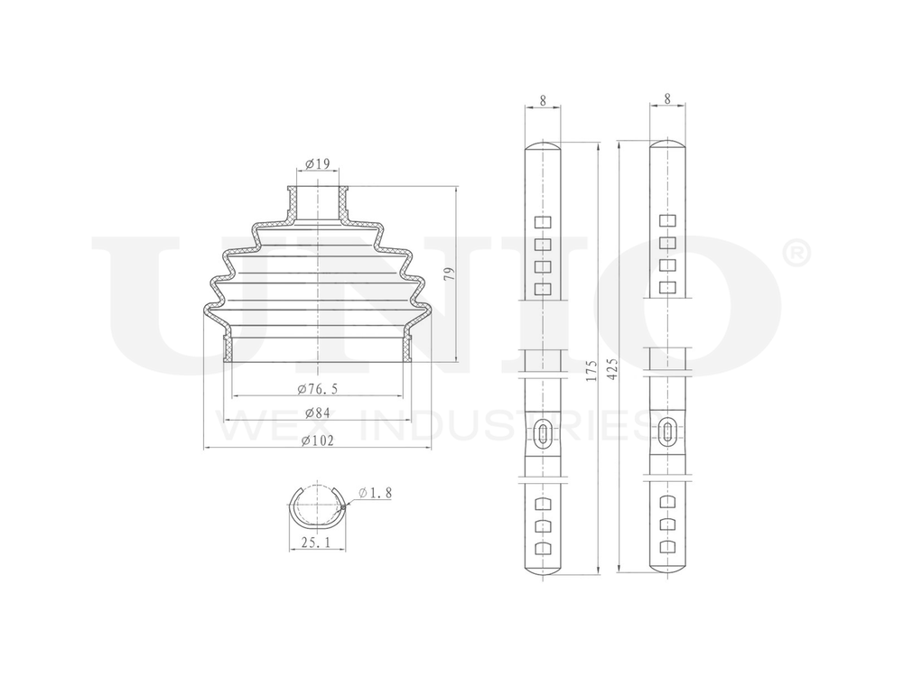 Пыльник ШРУСа (к-т) UNIO DUC-30016K