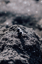 Серьги-пусеты с черным агатом