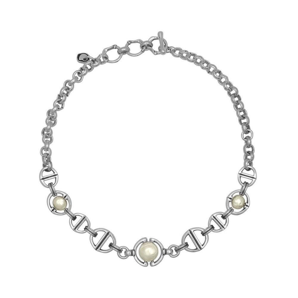 Колье Ciclon Classiqueс жемчугом Swarovski и серебряным покрытием B211802-40 BW/S