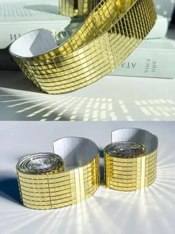 Зеркальная лента мозаика ЗЛ-Золото-4-1м