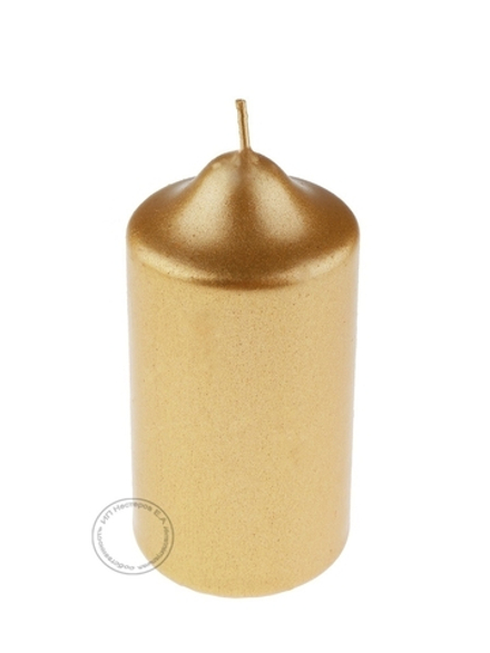 3483247 Свеча бочонок, золото 5*10см
