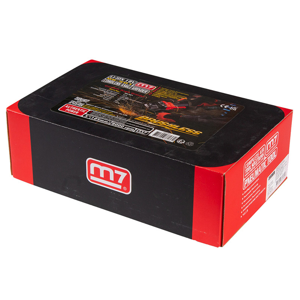 MIGHTY SEVEN (DG-501) Шлифмашина угловая (УШМ), 125 мм, 18 В, аккумуляторная, без аккумулятора и ЗУ