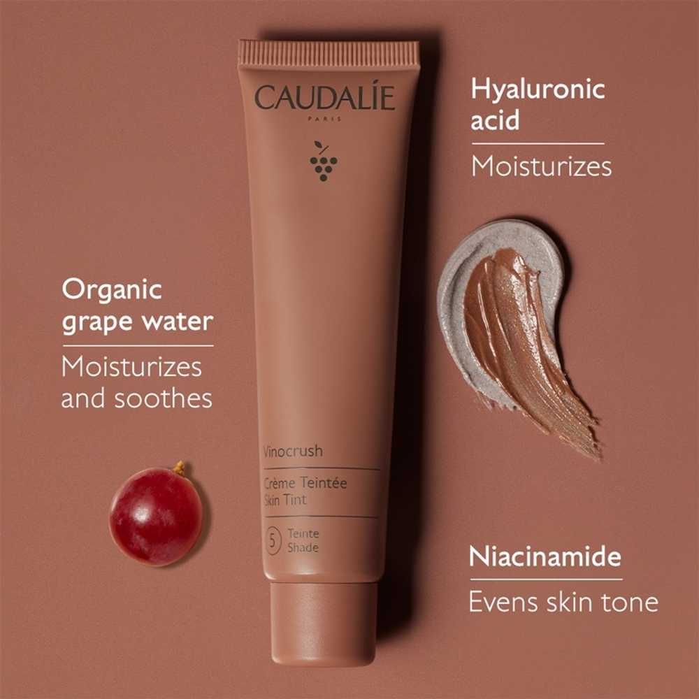 Caudalie Vinocrush Skin Tint - CC-крем для выравнивания тона кожи с увлажняющим эффектом, 30 ml