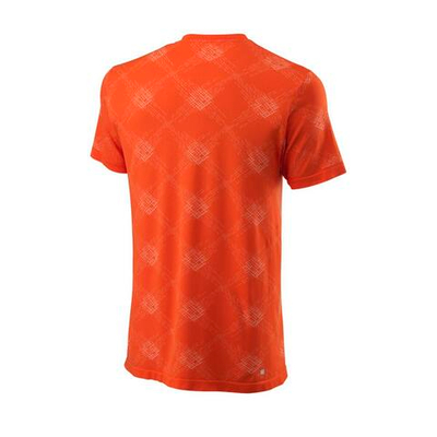 Мужское теннисное поло Wilson Power Seamless Henley III M - fiesta/white