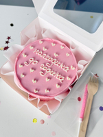 Бенто торт на пол годика малышке «Полгодика до годика», розовый с сердечками