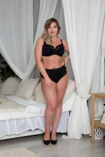 Бюстгальтер на косточках с гладкой чашкой из микрофибры и сетки (Размер: 80G) (Цвет: черный)