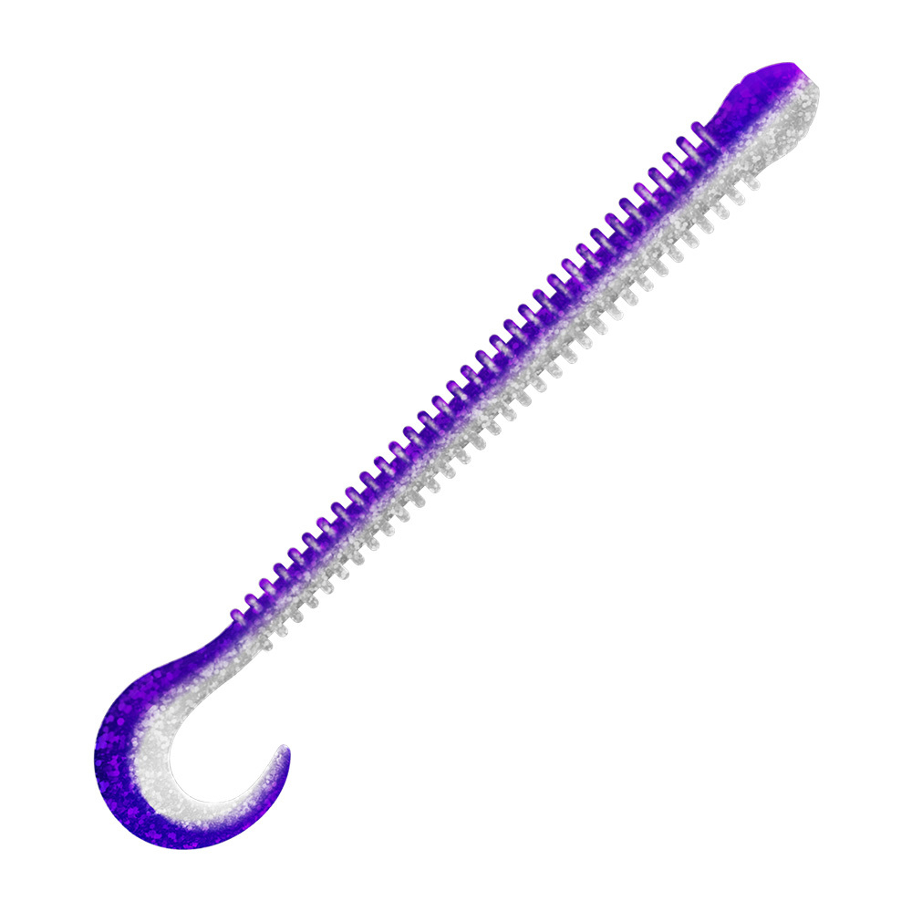 Приманка ZUB-WORM-ZANDER 108мм(4,3")-5шт, (цвет 036) фиолетовый верх-натурал низ