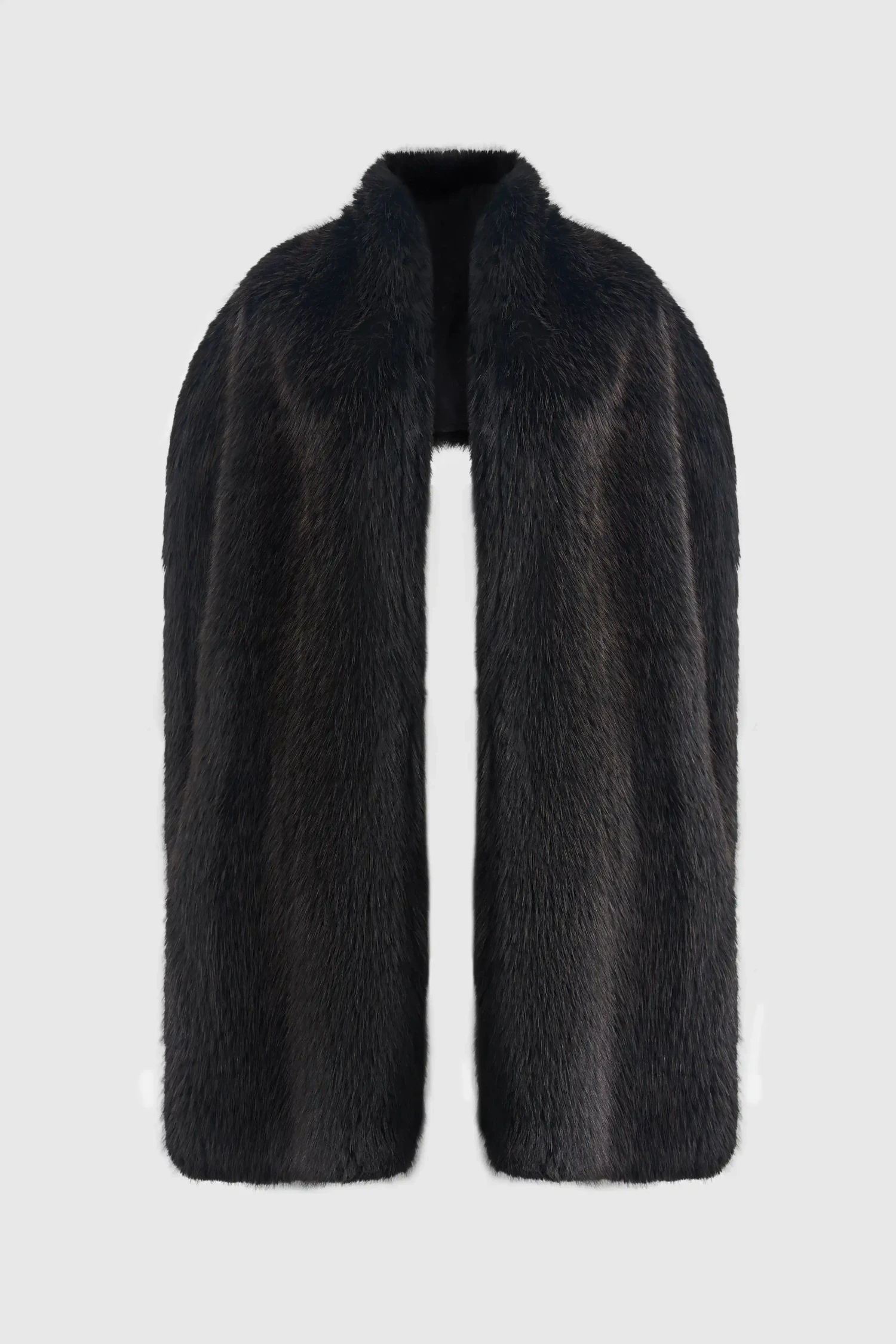 Шарф из экомеха темно-коричневый