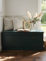 Обувница для прихожей, 91х42х40, Индра, с сиденьем, банкетка, МДФ, изумруд, Dipriz