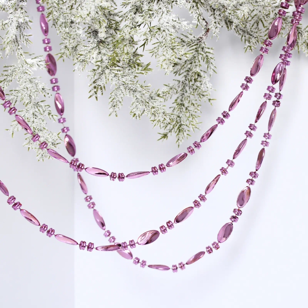 Бусы на ёлку 2м «Льдинка», Фиолетовый