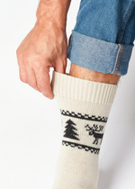 Теплые шерстяные носки Н007-02 белый натуральный