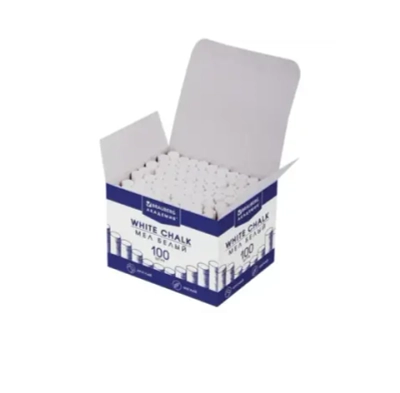 Мел белый круглый мягкий 100 штук, BRAUBERG "АКАДЕМИЯ", картонная упаковка (АЛГЕМ), 271146