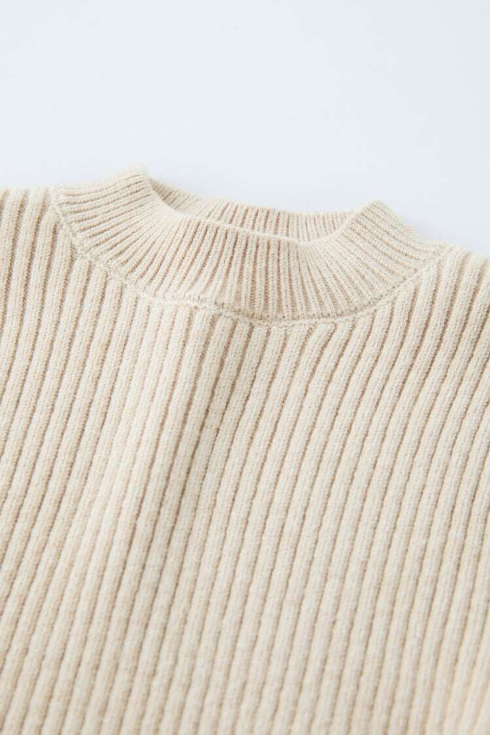 ZARA СВИТЕР В РУБЧИК, СВЕТЛО-БЕЖЕВЫЙ