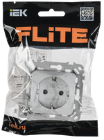 FLITE Розетка с заземлением без защитных шторок безвинтовое крепление 16А РС11-1-ФлА алюминий IEK