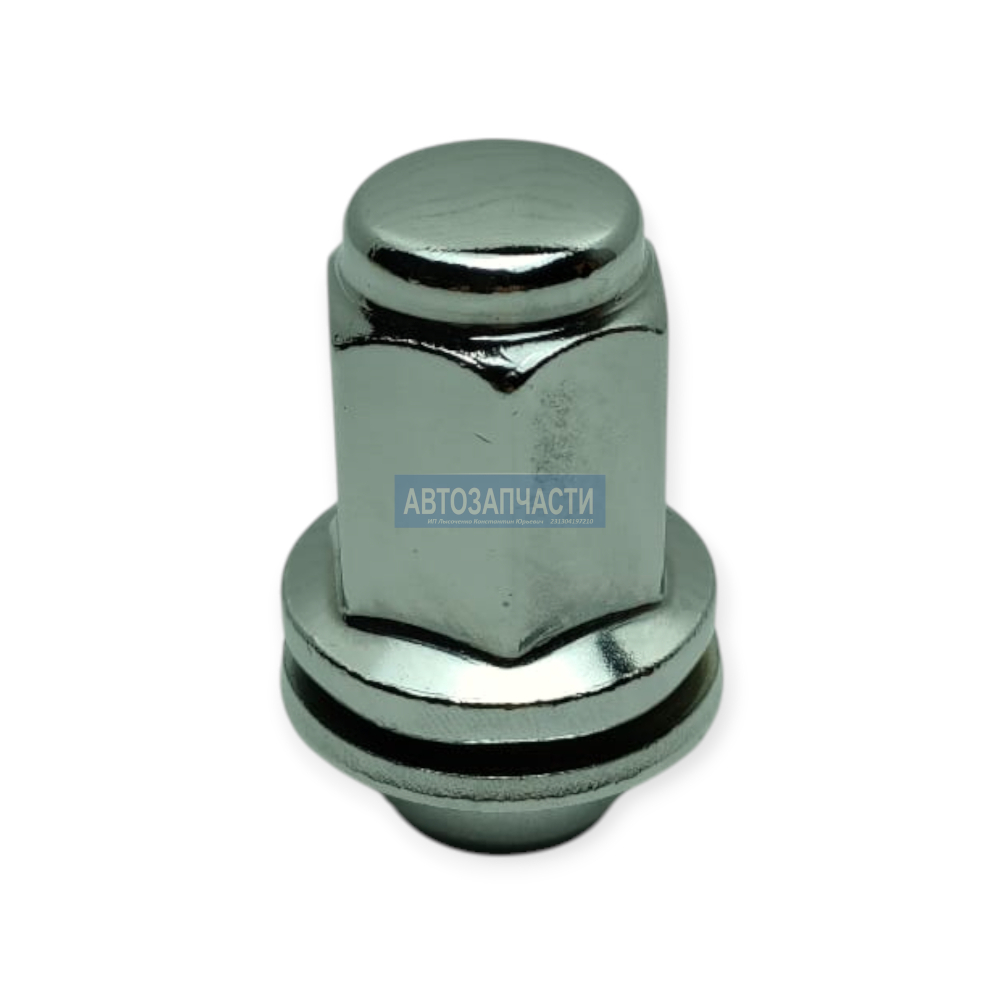 Гайка колесная с шайбой, M12 x 1,5, L=47, ключ 21, Хром