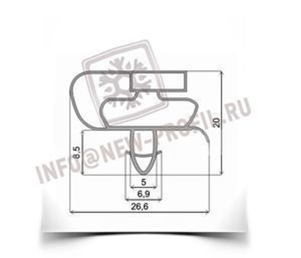 Уплотнитель для холодильника Атлант ХМ-6001-032 КШД-367/115 м.к 680*556 мм(021)