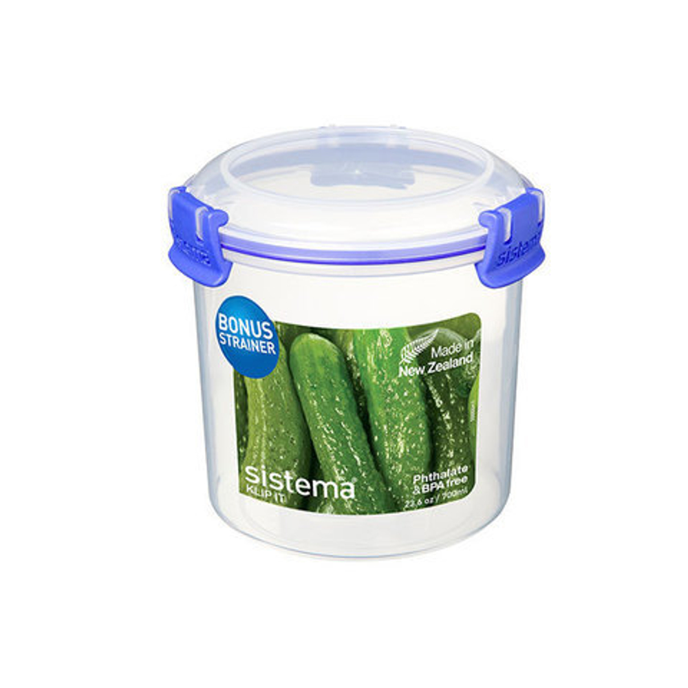 Контейнер круглый 700мл Sistema Klip It синий