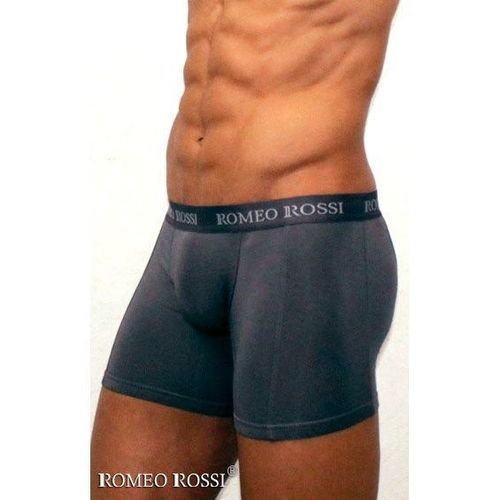Мужские трусы боксеры удлиненные c резинкой Romeo Rossi темно-серые RR7001-04