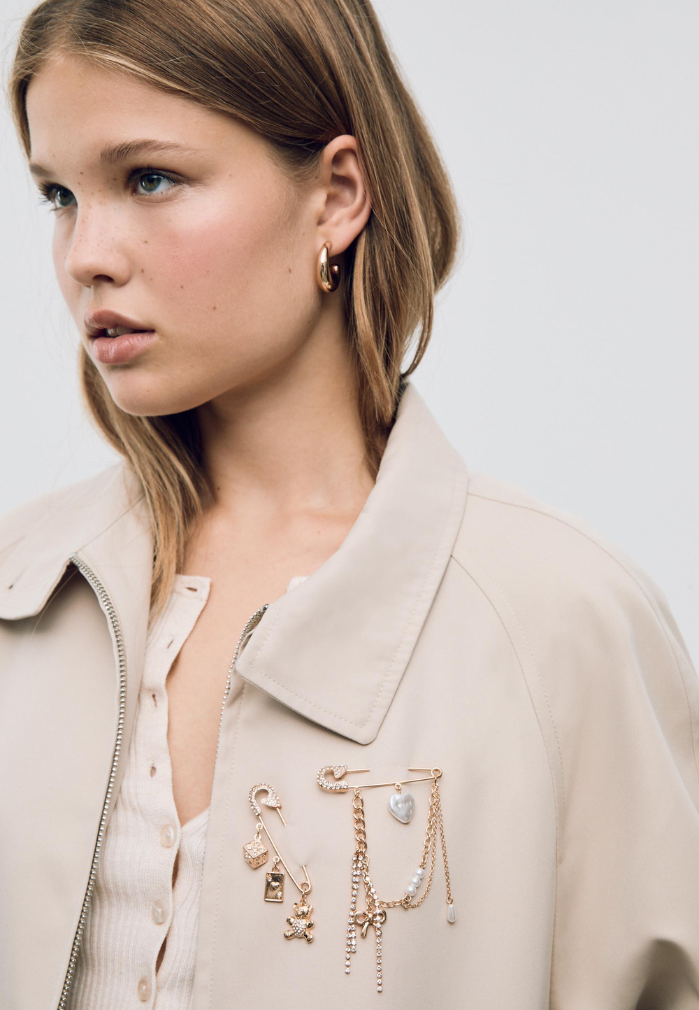 Stradivarius Набор из двух брошей, золотой