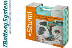 Аккумуляторная дрель-шуруповерт Sturm CD3618