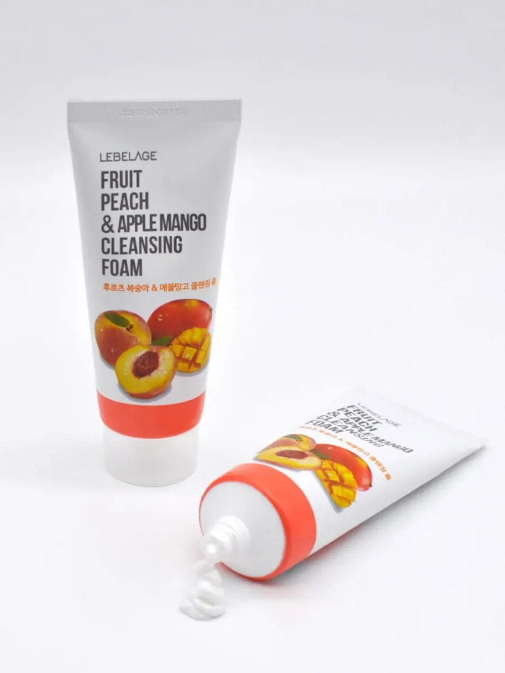 LEBELAGE - ПЕНКА ДЛЯ УМЫВАНИЯ С ЭКСТРАКТАМИ ПЕРСИКА И МАНГО FRUIT PEACH & APPLE MANGO CLEANSING FOAM, 100 ML