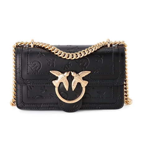 Сумка Pinko Retro Gold Messenger Shoulder Bag Small Black Gold, 1P21MM-Y65Y-Z99