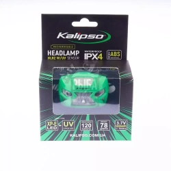Фонарь аккумуляторный налобный Kalipso Headlamp HLR2 W/UV Sensor 120Lm с датчиком движения аккумуляторный 5 режимов