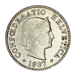Switzerland, 5 Rappen, 1937 – Libertas Series, XF