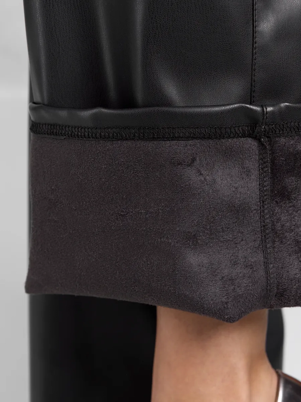 Брюки кожаные прямые большие размеры