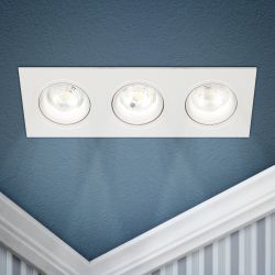 Встраиваемый светильник декоративный ЭРА KL92-3 WH MR16/GU5.3 белый, пластиковый | Декоративные встраиваемые светильники