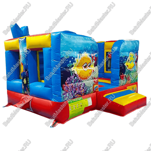 Коммерческий надувной батут "Морское царство 3", размер 3,7*2,5*2,5 м