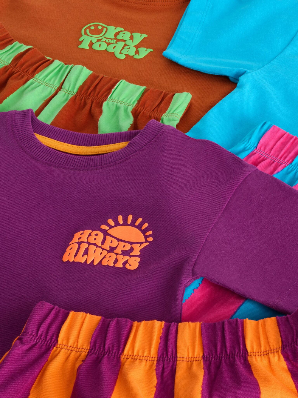 Пижама для мальчика Next AJ0-536, 3 шт., Оранжевый, Голубой, Фиолетовый