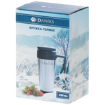 Термокружка нерж сталь, пластик, 0.4 л, Daniks, серебр, SL-109