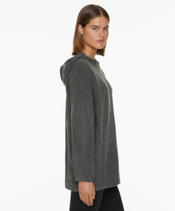 Oysho Свитер оверсайз с капюшоном, темно-серый