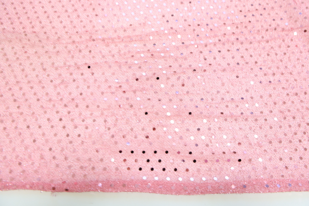 Трикотаж с пайетками светло-розовый