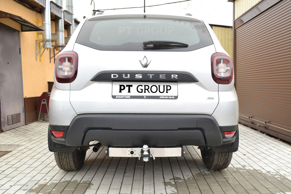 Фаркоп с унив. электрикой Smart, съемный квадрат, с НЕРЖ накладкой RENAULT Duster 2021- (паспорт и сертификат) ПТ ГРУПП.RDU-21-991124.00