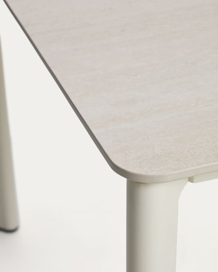 Уличный стол Anafi из спеченного камня и бежевого алюминия 180 x 90см