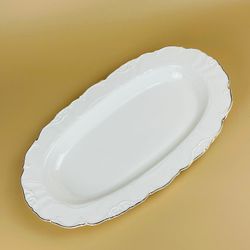 Lenardi 109-266 Овальное блюдо 41х25х4см КРОКУС ЗОЛОТО в под.уп.(х8) Фарфор